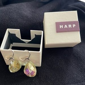 NWT! Harp Yellow crystal earrings